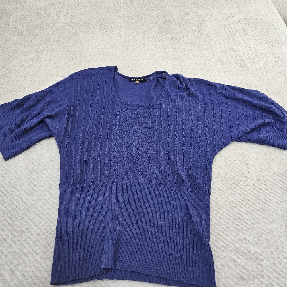 Cable & Gauge Royal Blue Knit Top